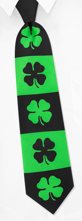 Shamrock Tie by Wild Ties - Black Microfiber Shamrock Tie by Wild Ties - Black Microfiber