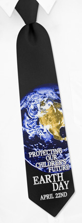 Earth Day Tie by Wild Ties -  Black Polyester