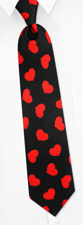 Red Hearts by RM Style black silk ties