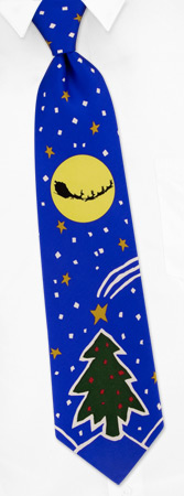 Santas Christmas Flight by Wild Ties blue silk ties