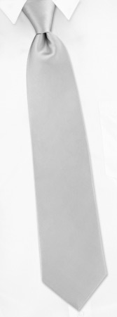 Wedding Silver Extra Long Tie by Elite Solid - Silver Silk Wedding Silver Extra Long Tie by Elite Solid - Silver Silk
