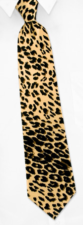 Leopard Print Extra Long Tie by Wild Ties -  Tan/taupe Silk