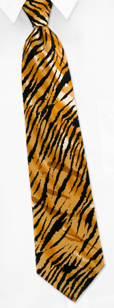 Tiger Print Extra Long Tie by Wild Ties - Orange Silk Tiger Print Extra Long Tie by Wild Ties - Orange Silk