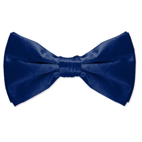Blue Tuxedo - Navy Blue By Elite Solid Navy Blue Silk Pretied Bowties