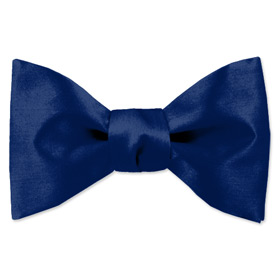 Blue Tuxedo - Navy Blue By Elite Solid Navy Blue Silk Freestyle Bowties