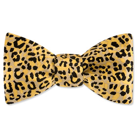 Orange Tuxedos - Cheetah Print By Wild Ties Orange Silk Freestyle Bowties