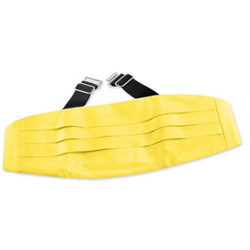 Sunshine Yellow Cummerbund by Elite Solid -  Yellow Silk