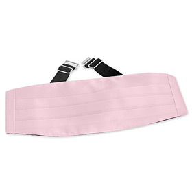 Baby Pink Cummerbund by Elite Solid -  Pink Silk
