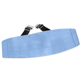 Baby Blue Cummerbund by Elite Solid -  Blue Silk