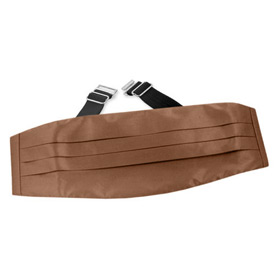 Raw Umber Cummerbund by Elite Solid -  Brown Silk