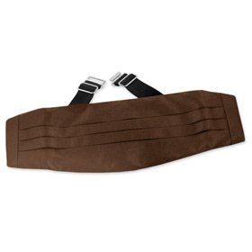 Chestnut Cummerbund by Elite Solid -  Brown Silk
