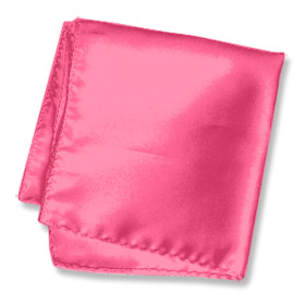 Fuchsia 16 Pocket Square by Elite Solid -  Pink Silk