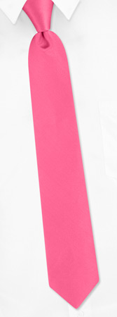 Fuchsia Narrow Tie by Elite Solid -  Pink Silk