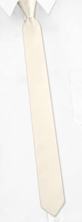 Narrow Ties - Ivory Cream By Elite Cream Silk Narrow Ties