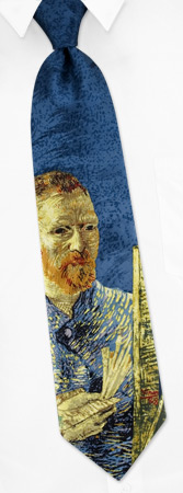 Self Portrait - Van Gogh by Wild Ties blue silk ties