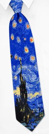 Starry Night - Van Gogh by Wild Ties blue silk ties
