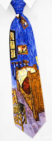 Bedroom at Arles - Van Gogh Tie by Wild Ties -  Blue Silk