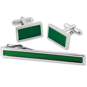 Silver Cufflinks - Solid By WT Accessories Silver Metal Clip And Cufflinks