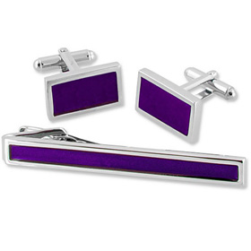 Cufflink - Solid By WT Accessories Silver Metal Clip And Cufflinks