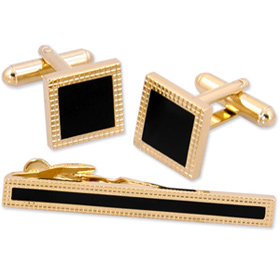 Gold Cufflinks - Griglia Incisa By Enrico Pardini Gold Metal Clip And Cufflinks