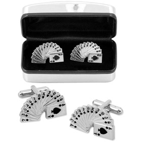 Playing Cards Cufflink by Enrico Pardini -  Silver Metal