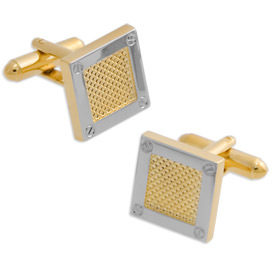 Gold Cufflinks - Industrial Frame By Enrico Pardini Gold Rhodium Cufflinks