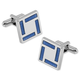 Modern Abstract Cufflink by Enrico Pardini - Silver Metal Modern Abstract Cufflink by Enrico Pardini - Silver Metal