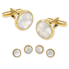 Cufflinks And Studs - Soft Round Formal By Enrico Pardini Gold Gold Plated Cufflinks And Studs