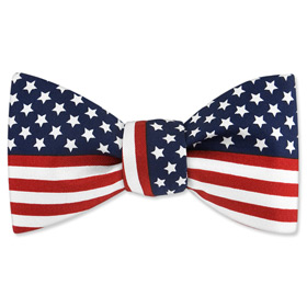 American Flag by Bowties Unlimited navy blue silk freestyle bowties