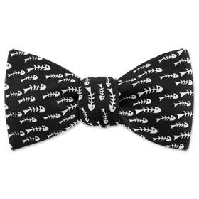 Fishy by Wild Ties black silk freestyle bowties