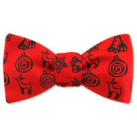 Christmas Icons by Wild Ties red silk freestyle bowties