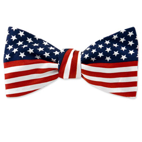 American Flag by Bowties Unlimited navy blue silk pretied bowties
