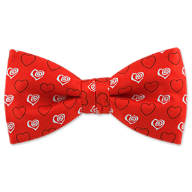 Valentine Hearts by Wild Ties red silk pretied bowties