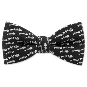 Fishy by Wild Ties black silk pretied bowties