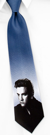 Elvis - Love Me Tender by Rene Chagal blue polyester ties