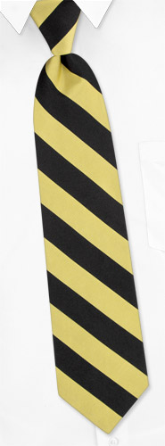 Black and Gold Stripe Extra Long Tie by Elite -  Black Silk