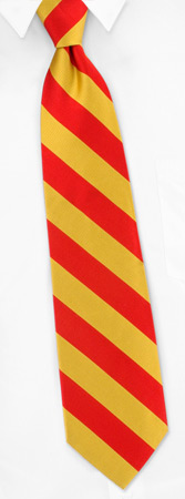 Red and Gold Stripe Tie by Elite -  Red Silk