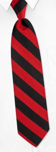 Red and Black Stripe Tie by Elite -  Red Silk