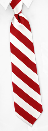 Burgundy and White Stripe Tie by Elite -  Red Silk