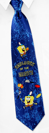 Spongebob Employee by Nickelodeon blue polyester ties