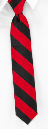 Red and Black Stripe Boys Tie by Elite -  Red Silk