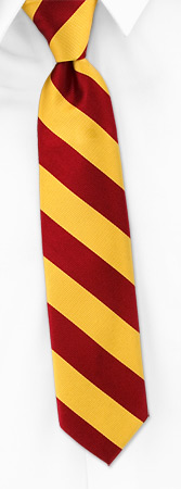 Burgundy and Gold Stripe Boys Tie by Elite -  Gold Silk