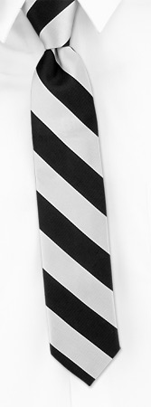 Black and Silver Stripe Boys Tie by Elite -  Black Silk