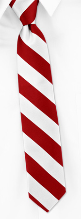 Burgundy and White Stripe Boys Tie by Elite -  Red Silk