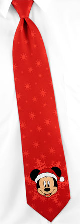 Disney Mickey Mouse - Santa Mickey By Disney Red Polyester Ties