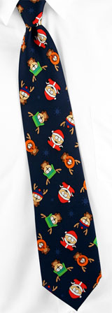 Holiday boys of South Park by South Park navy blue polyester ties