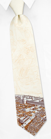 Biblical Jerusalem Extra Long Tie by Wild Ties -  Cream Silk
