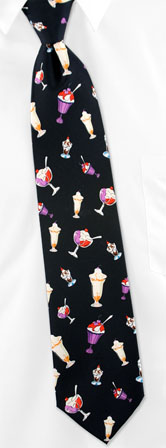 Ice Cream Tie by Parquet Novelties - Navy blue Polyester Ice Cream Tie by Parquet Novelties - Navy blue Polyester