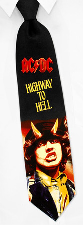 AC/DC Highway To Hell Tie by MJC -  Black Silk
