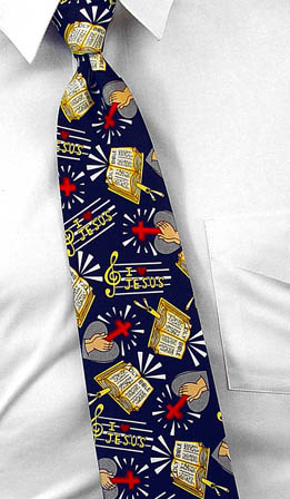 I heart Jesus by Parquet Novelties navy blue polyester ties